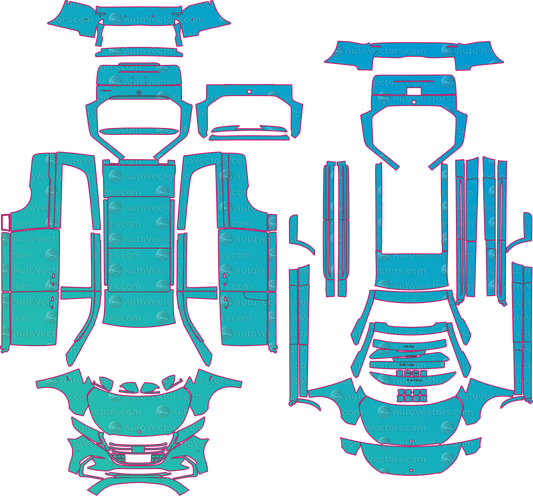 Mercedes-Benz V-Class W447 LCI (From 2024) Long Wagon Pre-Cut PPF Pattern Templates – pre-cut PPF pattern templates, digital download vector files (CDR, AI, PDF, DXF, SVG)