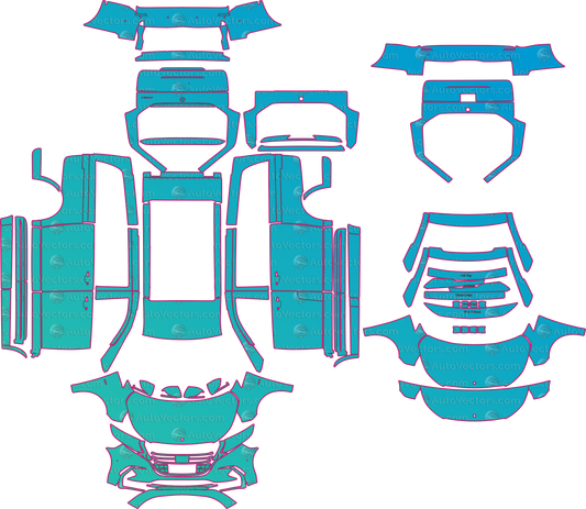 Mercedes-Benz V-Class W447 LCI (From 2024) Van Pre-Cut PPF Pattern Templates – pre-cut PPF pattern templates, digital download vector files (CDR, AI, PDF, DXF, SVG)