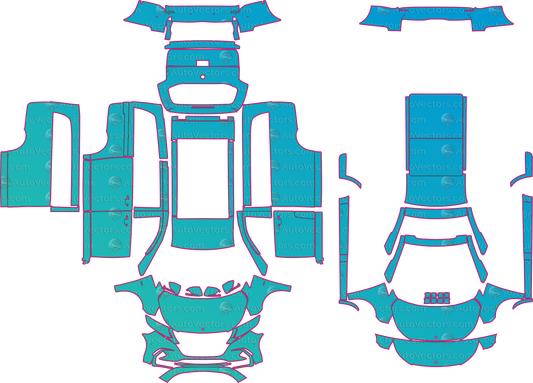 Mercedes-Benz Vito W447 LCI (From 2024) Panel Van Pre-Cut PPF Pattern Templates – pre-cut PPF pattern templates, digital download vector files (CDR, AI, PDF, DXF, SVG)