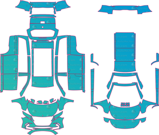 Mercedes-Benz Vito W447 LCI (From 2024) Van Pre-Cut PPF Pattern Templates – pre-cut PPF pattern templates, digital download vector files (CDR, AI, PDF, DXF, SVG)