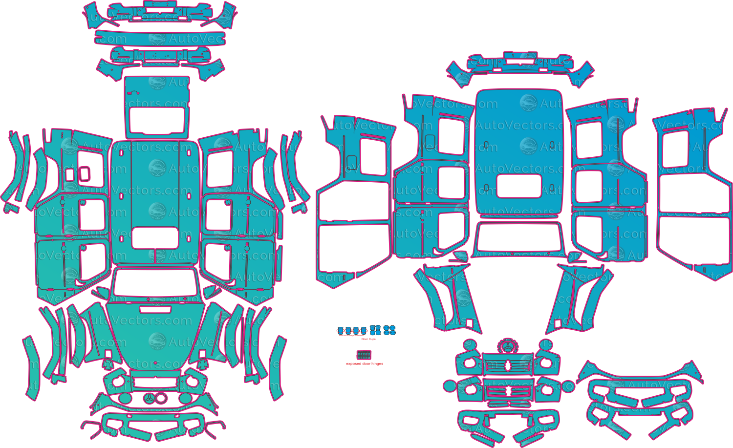 Mercedes G 580 AMG Line (From 2025) EQ-Technology  SUV Pre-Cut PPF Pattern Templates – pre-cut PPF pattern templates, digital download vector files (CDR, AI, PDF, DXF, SVG)