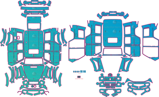 Mercedes G 580 AMG Line (From 2025) EQ-Technology  SUV Pre-Cut PPF Pattern Templates – pre-cut PPF pattern templates, digital download vector files (CDR, AI, PDF, DXF, SVG)