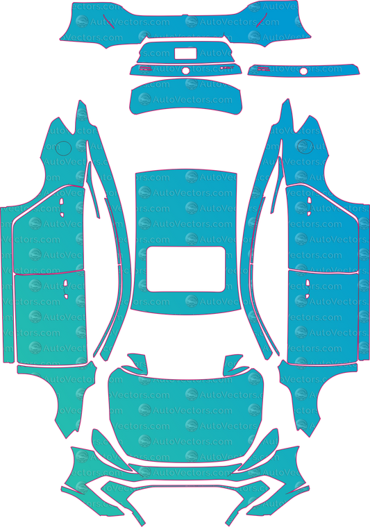 MG 5 AP32 (From 2021) Sedan Pre-Cut PPF Pattern Templates – pre-cut PPF pattern templates, digital download vector files (CDR, AI, PDF, DXF, SVG)