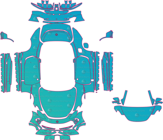MG Cyberster EC32 (From 2024) Convertible Pre-Cut PPF Pattern Templates – pre-cut PPF pattern templates, digital download vector files (CDR, AI, PDF, DXF, SVG)