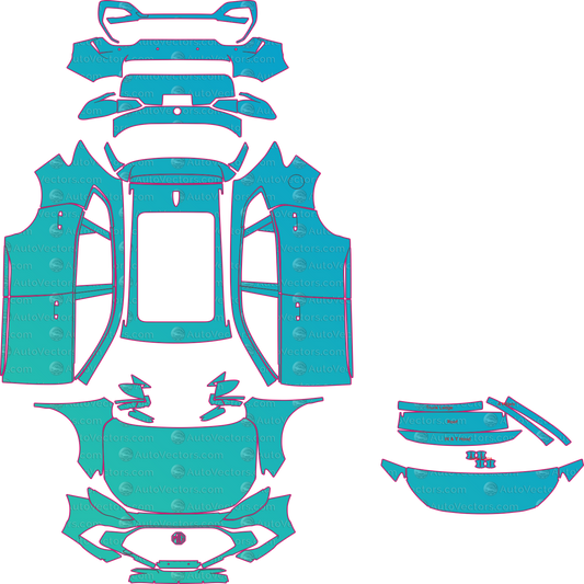 MG HS Base (From 2024) SUV Pre-Cut PPF Pattern Templates – pre-cut PPF pattern templates, digital download vector files (CDR, AI, PDF, DXF, SVG)