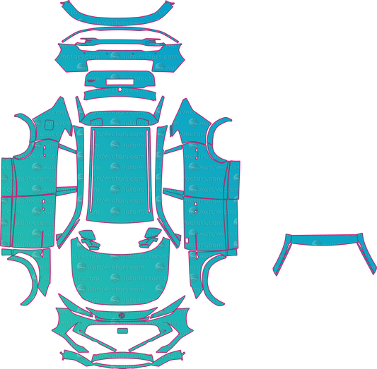 MG HS Hybrid (From 2025) SUV Pre-Cut PPF Pattern Templates – pre-cut PPF pattern templates, digital download vector files (CDR, AI, PDF, DXF, SVG)