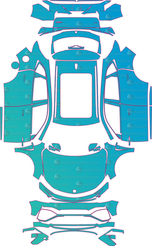 MG Marvel R Electric (From 2023) SUV Pre-Cut PPF Pattern Templates – pre-cut PPF pattern templates, digital download vector files (CDR, AI, PDF, DXF, SVG)
