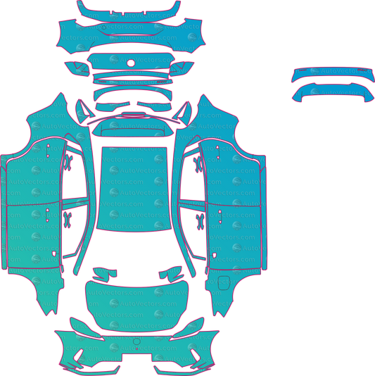 MG MG4 Base (From 2026) Hatchback Pre-Cut PPF Pattern Templates – pre-cut PPF pattern templates, digital download vector files (CDR, AI, PDF, DXF, SVG)