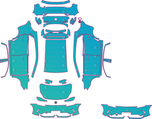 MG MG4 EV Base (From 2026) Hatchback pre-cut PPF pattern layout