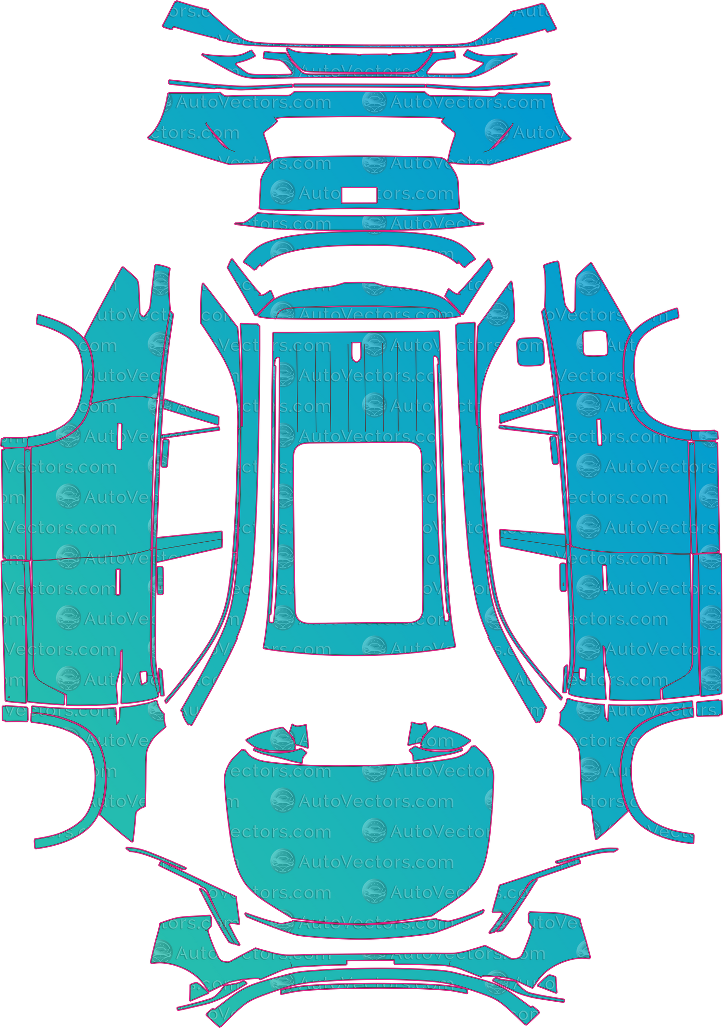 MG QS Base (From 2026) SUV Pre-Cut PPF Pattern Templates – pre-cut PPF pattern templates, digital download vector files (CDR, AI, PDF, DXF, SVG)