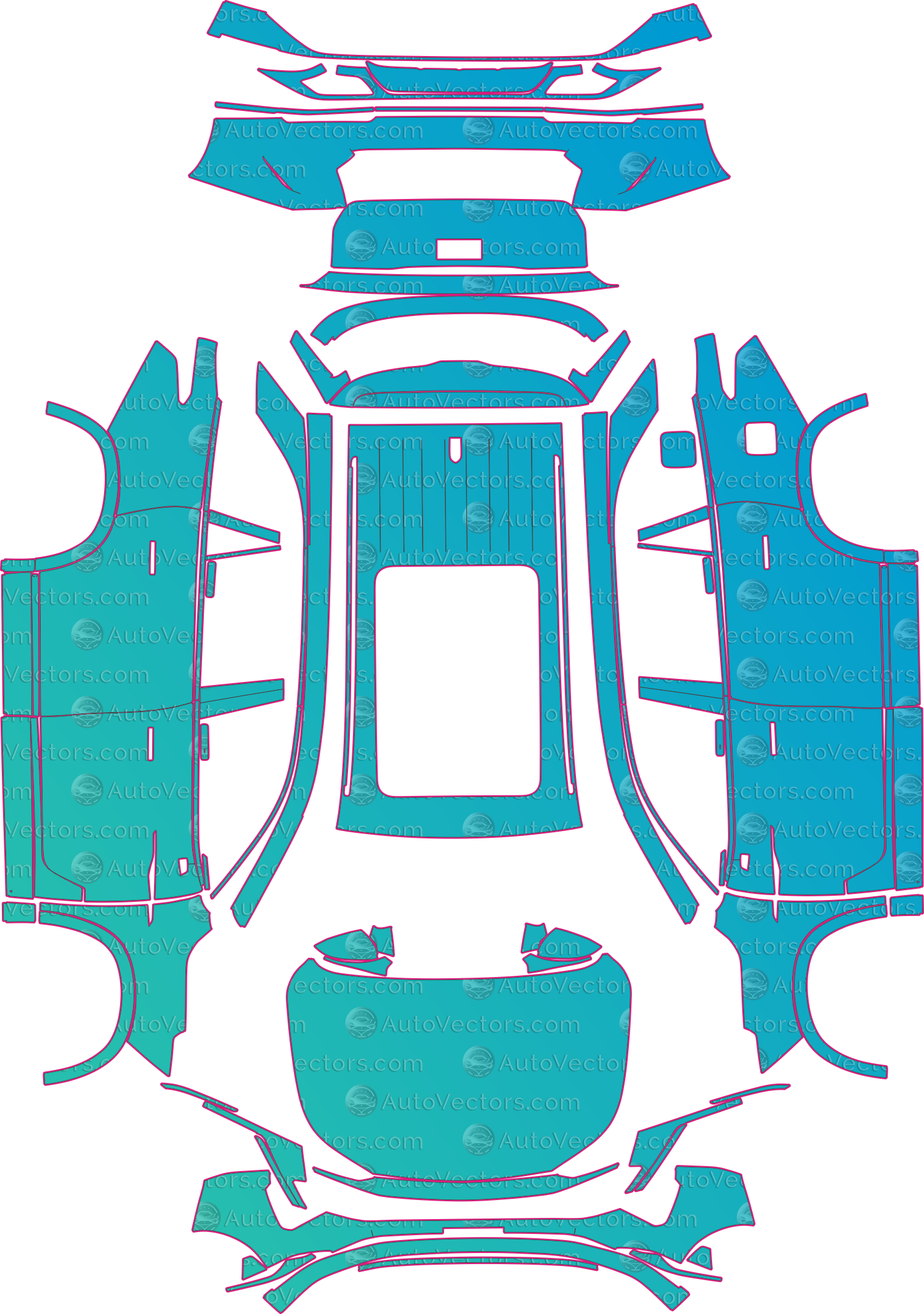 MG QS Base (From 2026) SUV Pre-Cut PPF Pattern Templates – pre-cut PPF pattern templates, digital download vector files (CDR, AI, PDF, DXF, SVG)