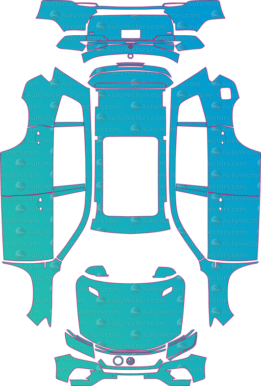 MG RX8 IS21 Black Edition (From 2023) SUV Pre-Cut PPF Pattern Templates – pre-cut PPF pattern templates, digital download vector files (CDR, AI, PDF, DXF, SVG)