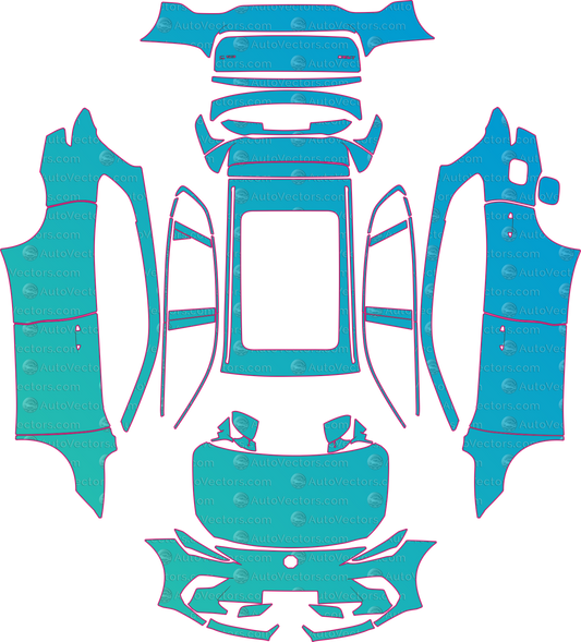MG S5 EV ES5 (From 2025) SUV Pre-Cut PPF Pattern Templates – pre-cut PPF pattern templates, digital download vector files (CDR, AI, PDF, DXF, SVG)