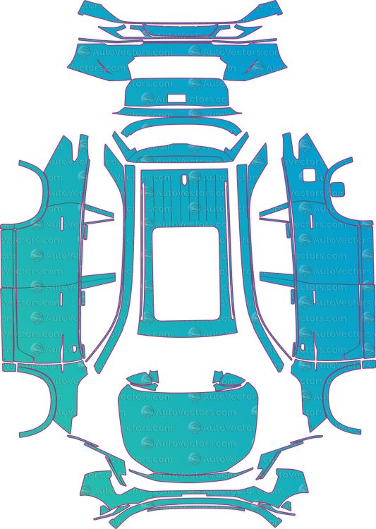 MG S9 (From 2026) SUV Pre-Cut PPF Pattern Templates – pre-cut PPF pattern templates, digital download vector files (CDR, AI, PDF, DXF, SVG)