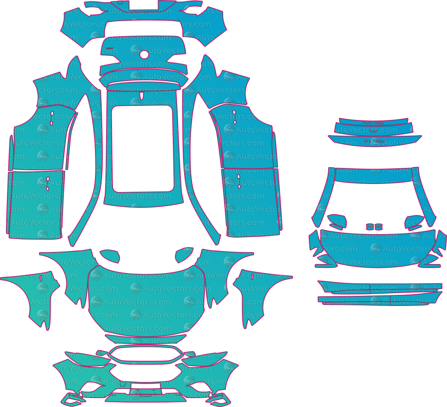MG ZS ZS11 Facelift (From 2023) SUV Pre-Cut PPF Pattern Templates – pre-cut PPF pattern templates, digital download vector files (CDR, AI, PDF, DXF, SVG)
