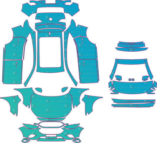MG ZS ZS11 Facelift (From 2023) SUV Pre-Cut PPF Pattern Templates – pre-cut PPF pattern templates, digital download vector files (CDR, AI, PDF, DXF, SVG)