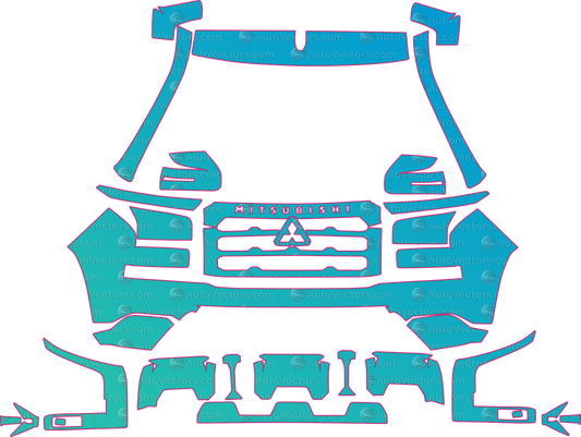 Mitsubishi L200 (From 2025) Pickup – pre-cut PPF pattern templates, instant digital download vector cut files (CDR, AI, PDF, SVG)