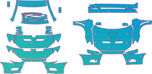 Mitsubishi Lancer EVOLUTION X CZ4A (From 2008) Sedan – pre-cut PPF pattern templates, instant digital download vector cut files (CDR, AI, PDF, SVG)