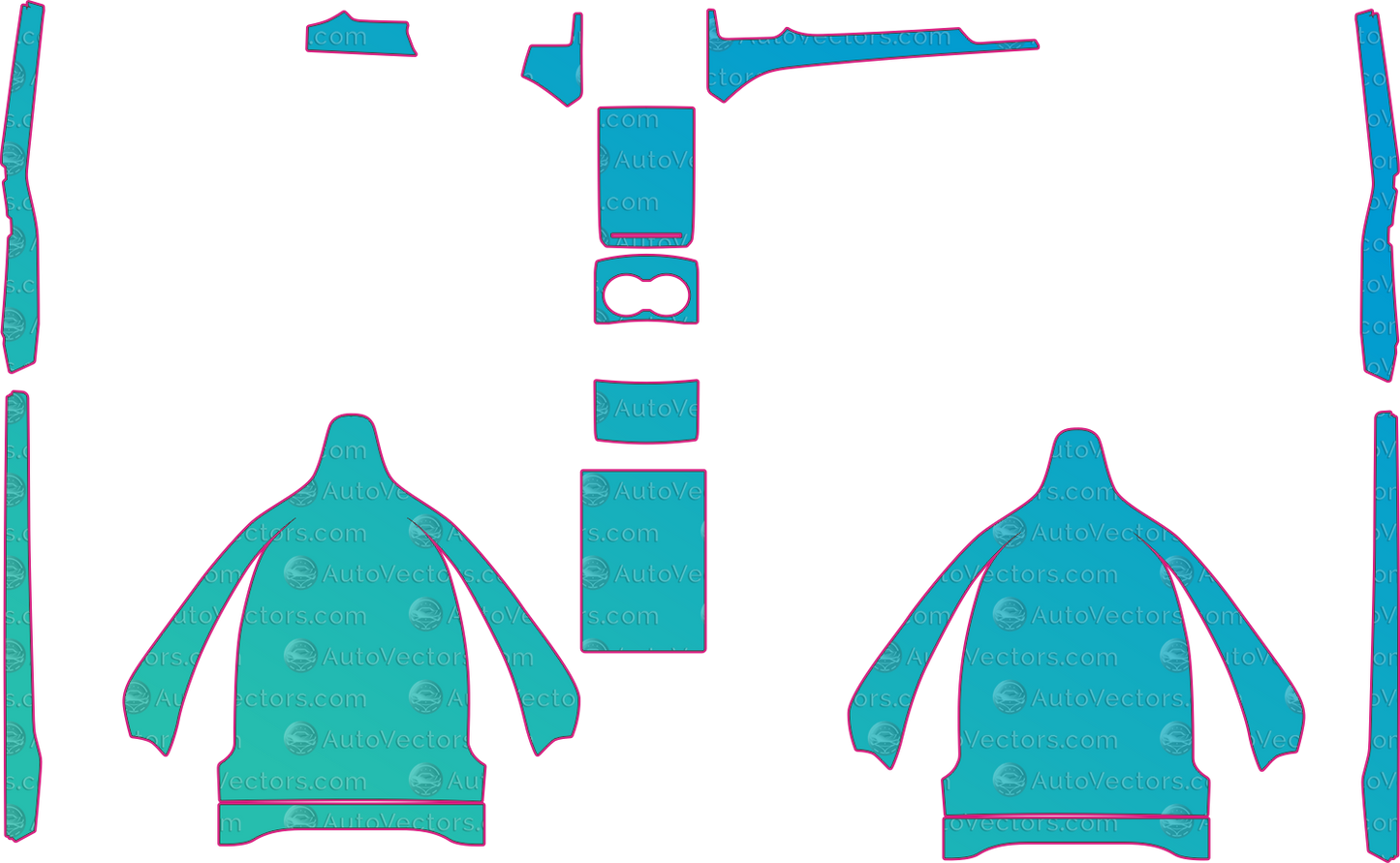 Model X base (2016-2021) SUV Interior Pre-Cut PPF Pattern Templates – interior pre-cut PPF pattern templates, digital download vector files (CDR, AI, PDF, DXF, SVG)