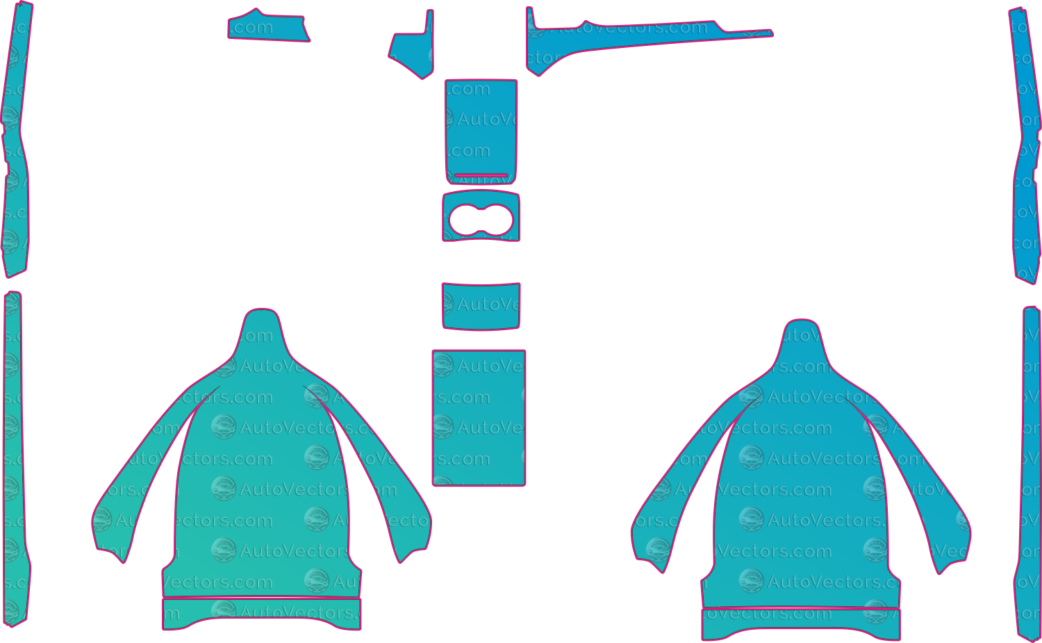 Model X base (2016-2021) SUV Interior Pre-Cut PPF Pattern Templates – interior pre-cut PPF pattern templates, digital download vector files (CDR, AI, PDF, DXF, SVG)