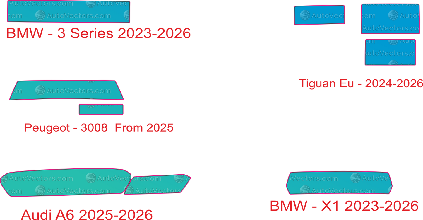 BMW, Volkswagen Tiguan, Peugeot & Audi Screen Monitor Templates Pack