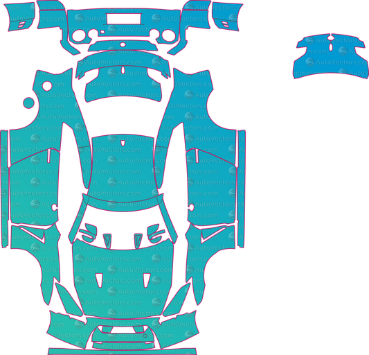 Nissan GT-R R35 (From 2009) Coupe Pre-Cut PPF Pattern Templates – pre-cut PPF pattern templates, digital download vector files (CDR, AI, PDF, DXF, SVG)