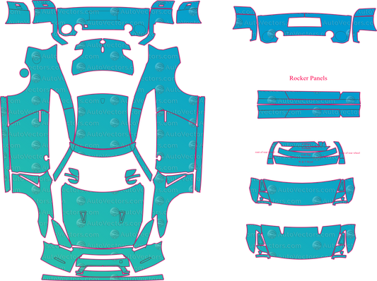 Nissan GT-R R35 (From 2011) Coupe Pre-Cut PPF Pattern Templates – pre-cut PPF pattern templates, digital download vector files (CDR, AI, PDF, DXF, SVG)