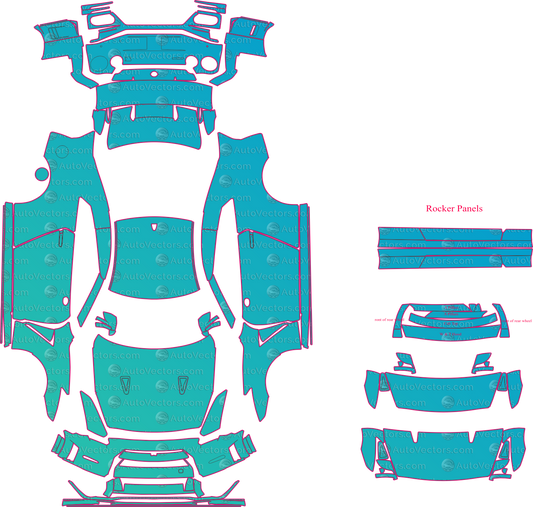 Nissan GT-R R35 NISMO (From 2014) Coupe Pre-Cut PPF Pattern Templates – pre-cut PPF pattern templates, digital download vector files (CDR, AI, PDF, DXF, SVG)
