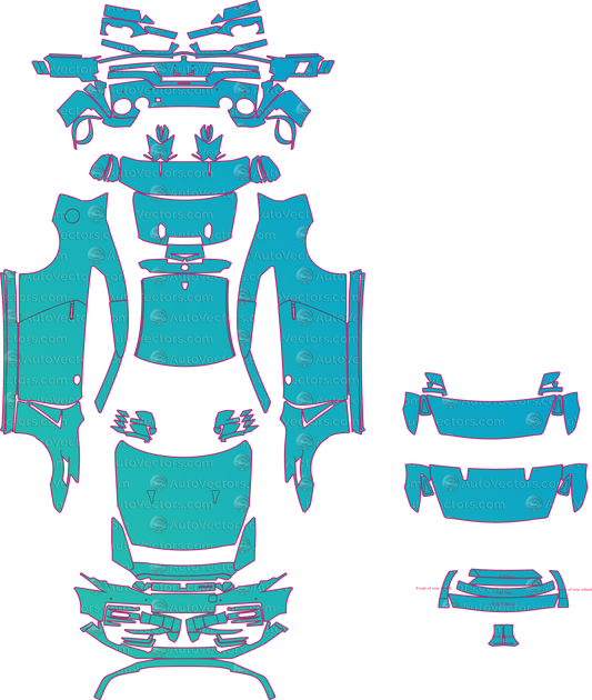 Nissan GT-R R35 Nismo Facelift (From 2024) Coupe Pre-Cut PPF Pattern Templates – pre-cut PPF pattern templates, digital download vector files (CDR, AI, PDF, DXF, SVG)