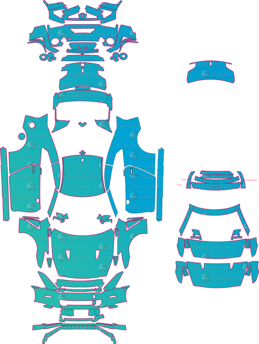 Nissan GT-R R35 Premium Facelift (From 2024) Coupe Pre-Cut PPF Pattern Templates – pre-cut PPF pattern templates, digital download vector files (CDR, AI, PDF, DXF, SVG)