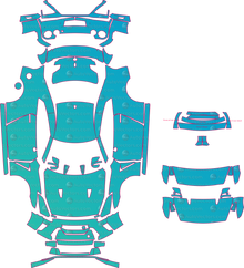 Nissan GT-R R35 Prestige Pure Recaro (From 2016) Coupe Pre-Cut PPF Pattern Templates