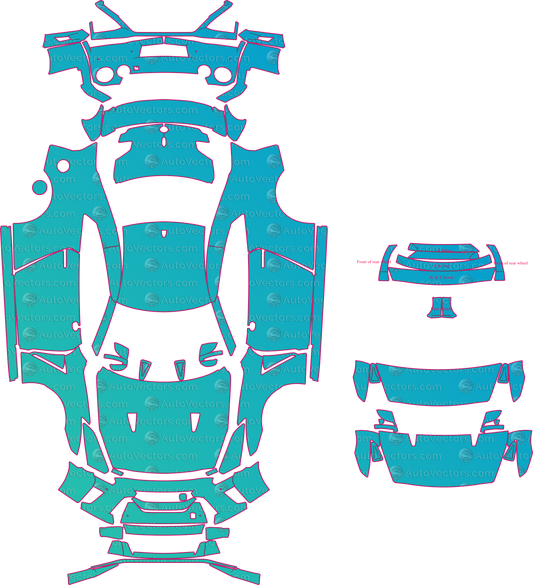 Nissan GT-R R35 Prestige Pure Recaro (From 2016) Coupe Pre-Cut PPF Pattern Templates – pre-cut PPF pattern templates, digital download vector files (CDR, AI, PDF, DXF, SVG)