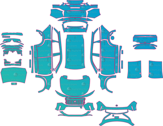 Nissan Pathfinder China (From 2024) SUV – pre-cut PPF pattern templates, instant digital download vector cut files (CDR, AI, PDF, SVG)