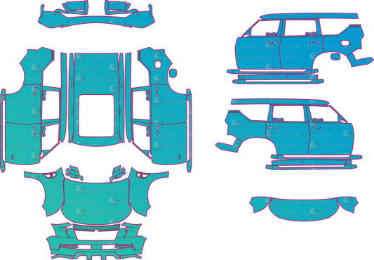 Nissan Patrol (ME) Y63 LE Platinum City (From 2025) SUV – pre-cut PPF pattern templates, instant digital download vector cut files (CDR, AI, PDF, SVG)