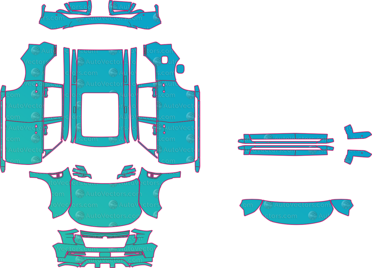 Nissan Patrol (ME) Y63 SE Platinum City (From 2025) SUV – pre-cut PPF pattern templates, instant digital download vector cut files (CDR, AI, PDF, SVG)