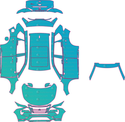Nissan Rogue Platinum (From 2023) SUV pre-cut PPF pattern layout