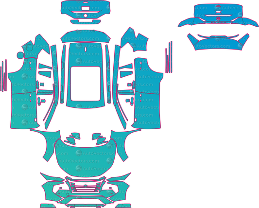 Nissan Rogue SL (From 2024) SUV pre-cut PPF pattern layout