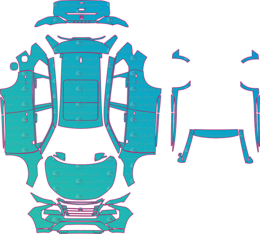 Nissan Rogue SV (From 2024) SUV pre-cut PPF pattern layout