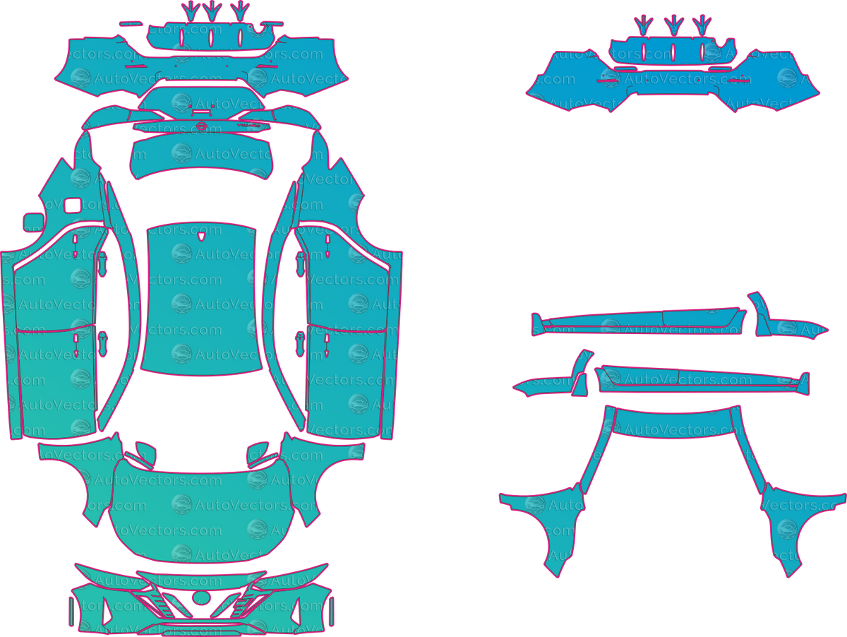 Nissan Sentra S-SV (From 2024) Sedan – pre-cut PPF pattern templates, instant digital download vector cut files (CDR, AI, PDF, SVG)