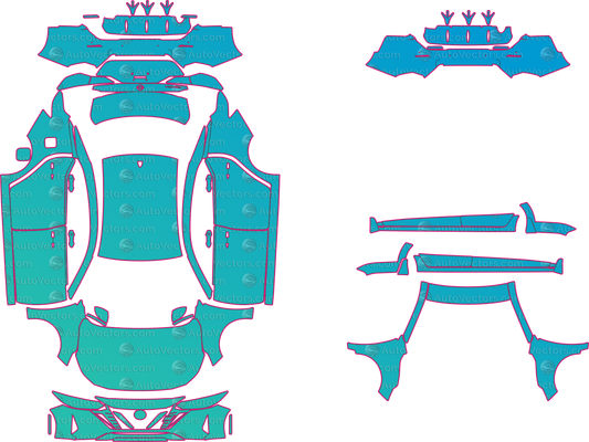 Nissan Sentra S-SV (From 2024) Sedan – pre-cut PPF pattern templates, instant digital download vector cut files (CDR, AI, PDF, SVG)