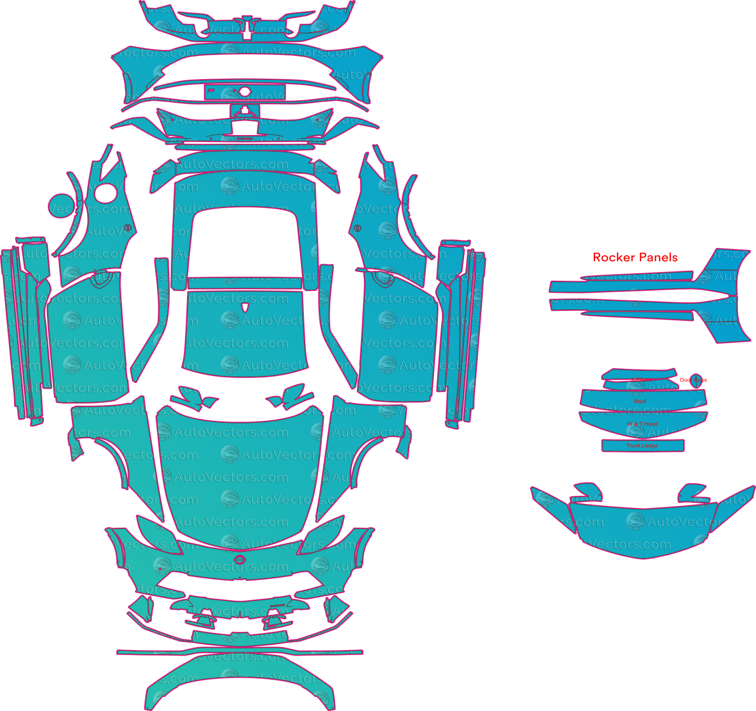 Nissan Z RZ34 Nismo (From 2024) Coupe Pre-Cut PPF Pattern Templates – pre-cut PPF pattern templates, digital download vector files (CDR, AI, PDF, DXF, SVG)