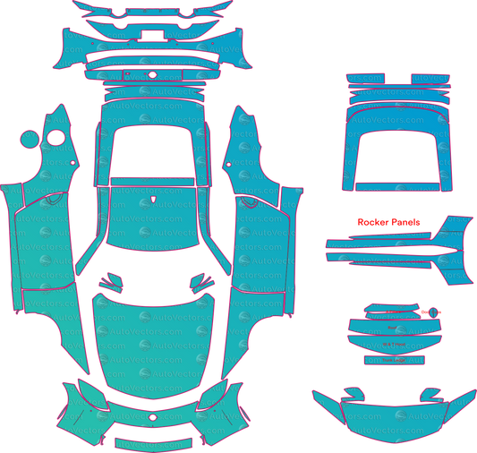 Nissan Z RZ34 Performance (From 2023) Coupe Pre-Cut PPF Pattern Templates – pre-cut PPF pattern templates, digital download vector files (CDR, AI, PDF, DXF, SVG)