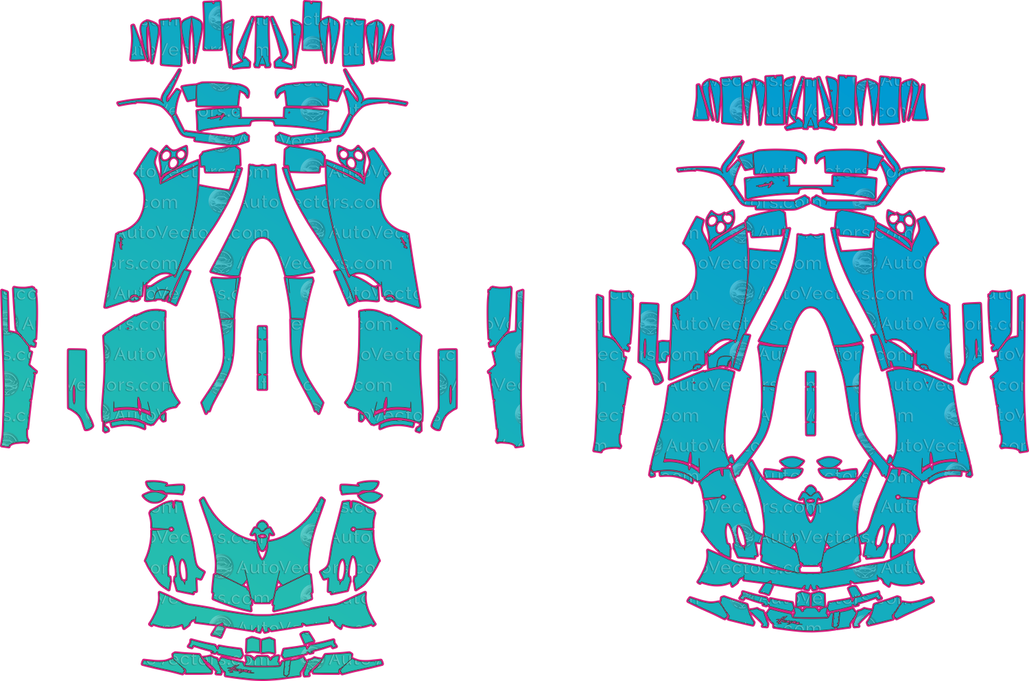 Pagani Huayra Base (From 2012) Coupe – pre-cut PPF pattern templates, instant digital download vector cut files (CDR, AI, PDF, SVG)
