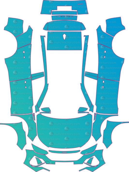 Peugeot 2008 P24 Allure Facelift (2023-2026) SUV Pre-Cut PPF Pattern Templates – pre-cut PPF pattern templates, digital download vector files (CDR, AI, PDF, DXF, SVG)