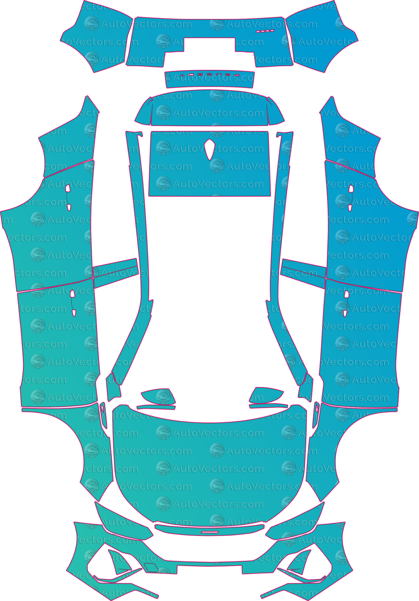 Peugeot 2008 P24 GT Facelift (From 2026) SUV Pre-Cut PPF Pattern Templates – pre-cut PPF pattern templates, digital download vector files (CDR, AI, PDF, DXF, SVG)