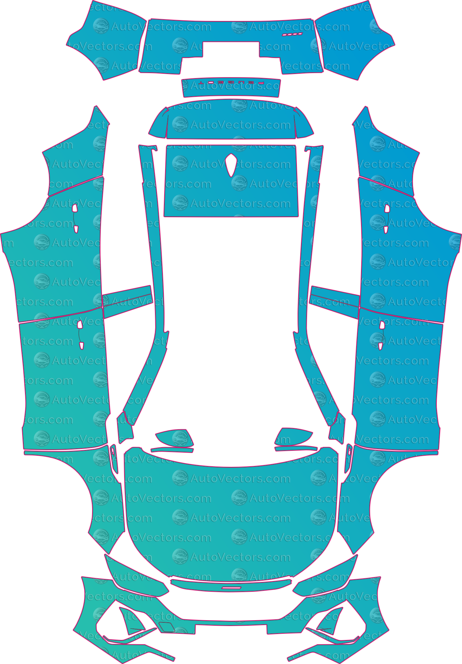 Peugeot 2008 P24 GT Facelift (From 2026) SUV Pre-Cut PPF Pattern Templates – pre-cut PPF pattern templates, digital download vector files (CDR, AI, PDF, DXF, SVG)