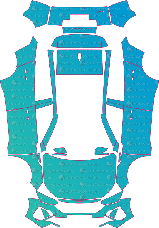 Peugeot 2008 P24 GT Facelift (From 2026) SUV Pre-Cut PPF Pattern Templates – pre-cut PPF pattern templates, digital download vector files (CDR, AI, PDF, DXF, SVG)