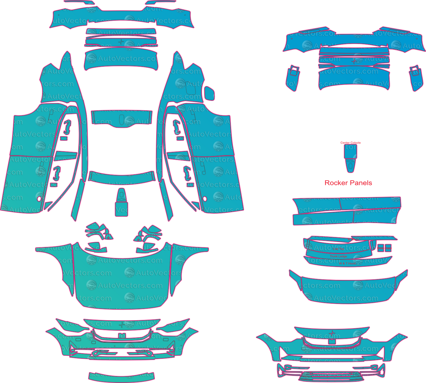 Polestar 2 Base (2020-2023) Fastback – pre-cut PPF pattern templates, instant digital download vector cut files (CDR, AI, PDF, SVG)