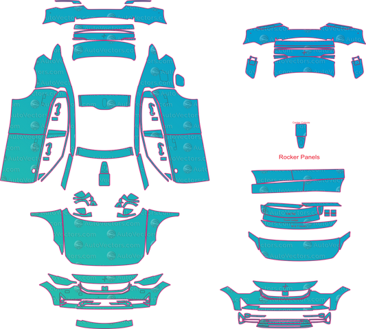Polestar 2 Base (2020-2023) Fastback – pre-cut PPF pattern templates, instant digital download vector cut files (CDR, AI, PDF, SVG)