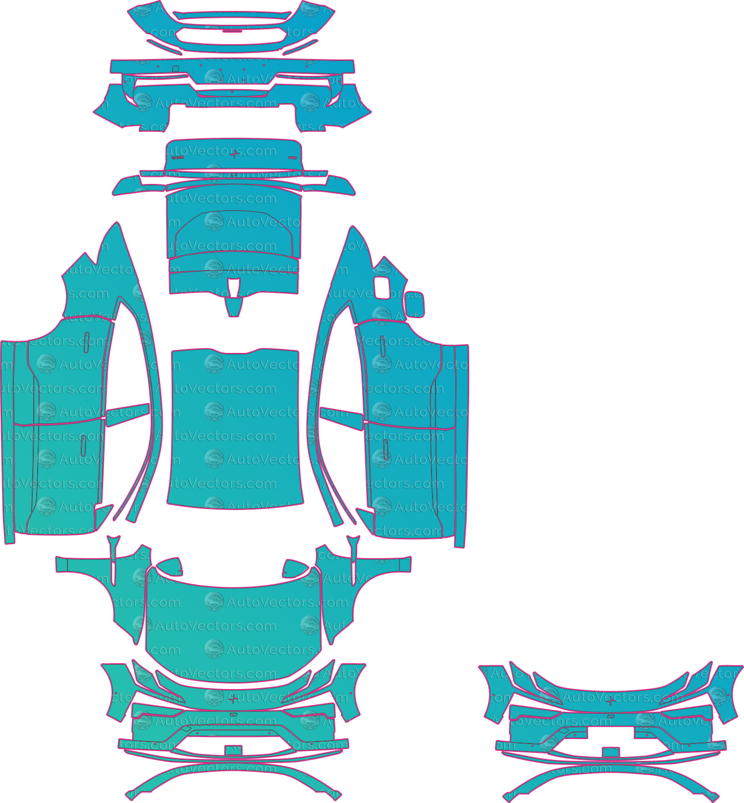 Polestar 4 Base (From 2024) Coupe – pre-cut PPF pattern templates, instant digital download vector cut files (CDR, AI, PDF, SVG)